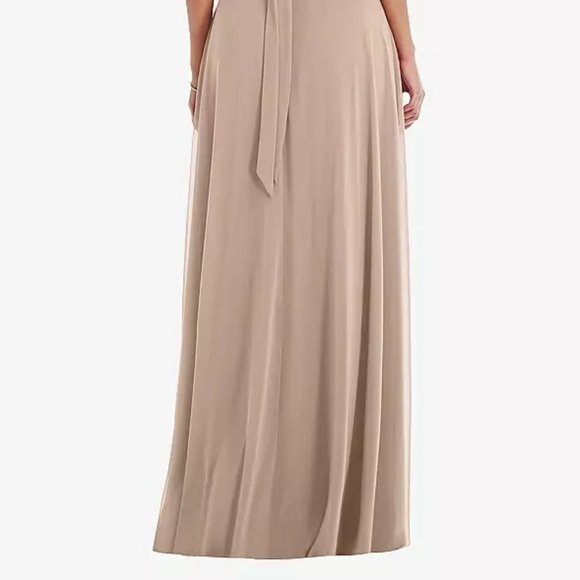 After Six 1548....Tie-Back Cutout Maxi Dress with Front Slit....Topaz..Size 10 - Picture 4 of 7
